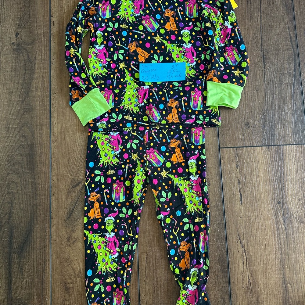 Colorful Holiday Grinch Bamboo Pajama Set